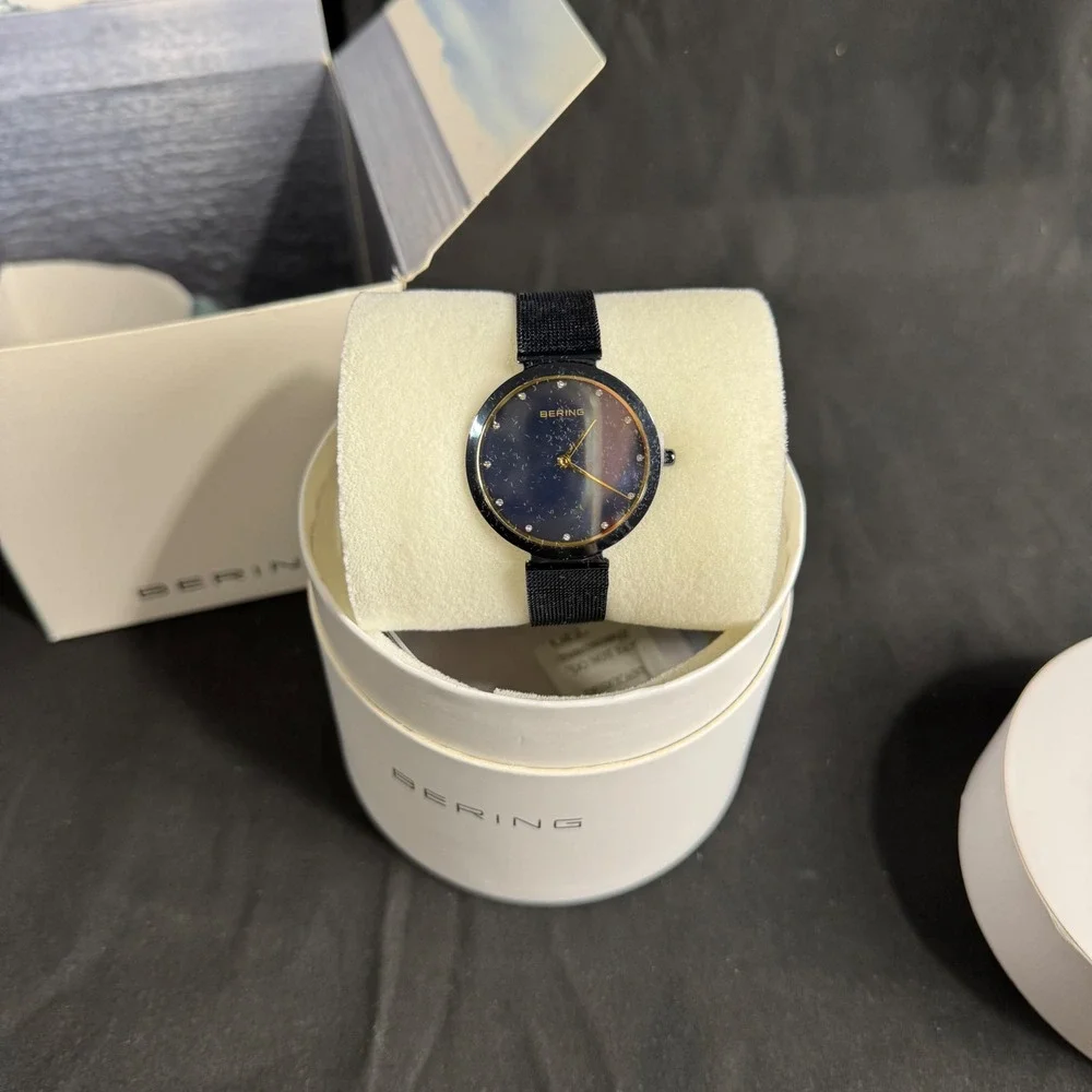 Bering Classic Blue Mother-of-Pearl Dial Women's Quartz Watch